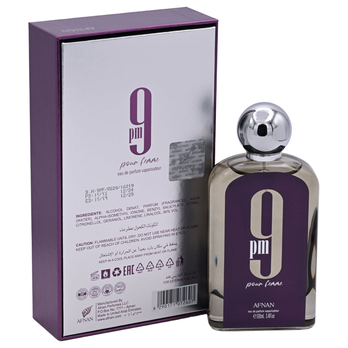 9 PM Pour Femme by Afnan perfume EDP 3.3 / 3.4 oz New in Box