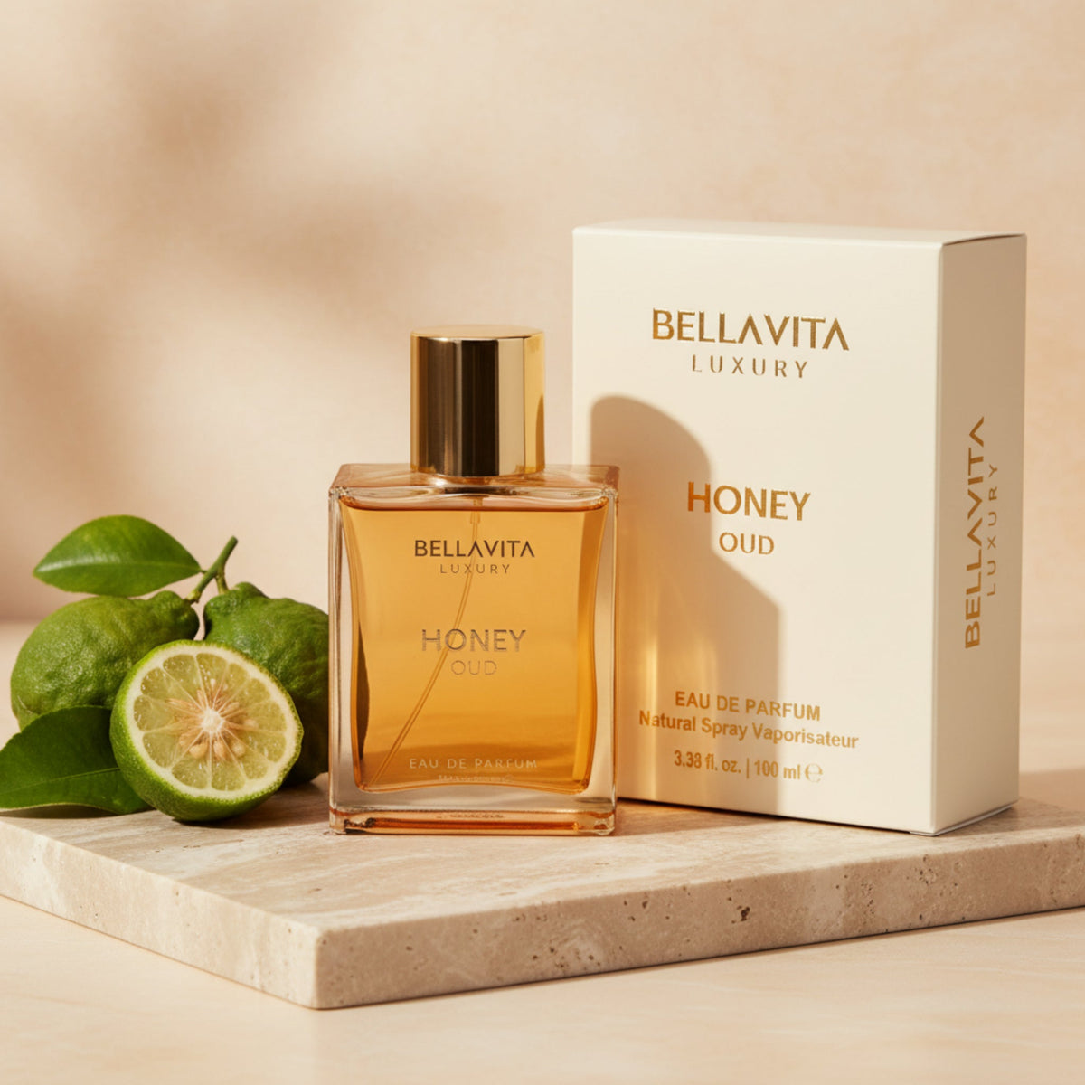 Bellavita Luxury Honey Oud Eau de Parfum Spray Unisex 3.38 fl oz (100 ml) - New Retail Box